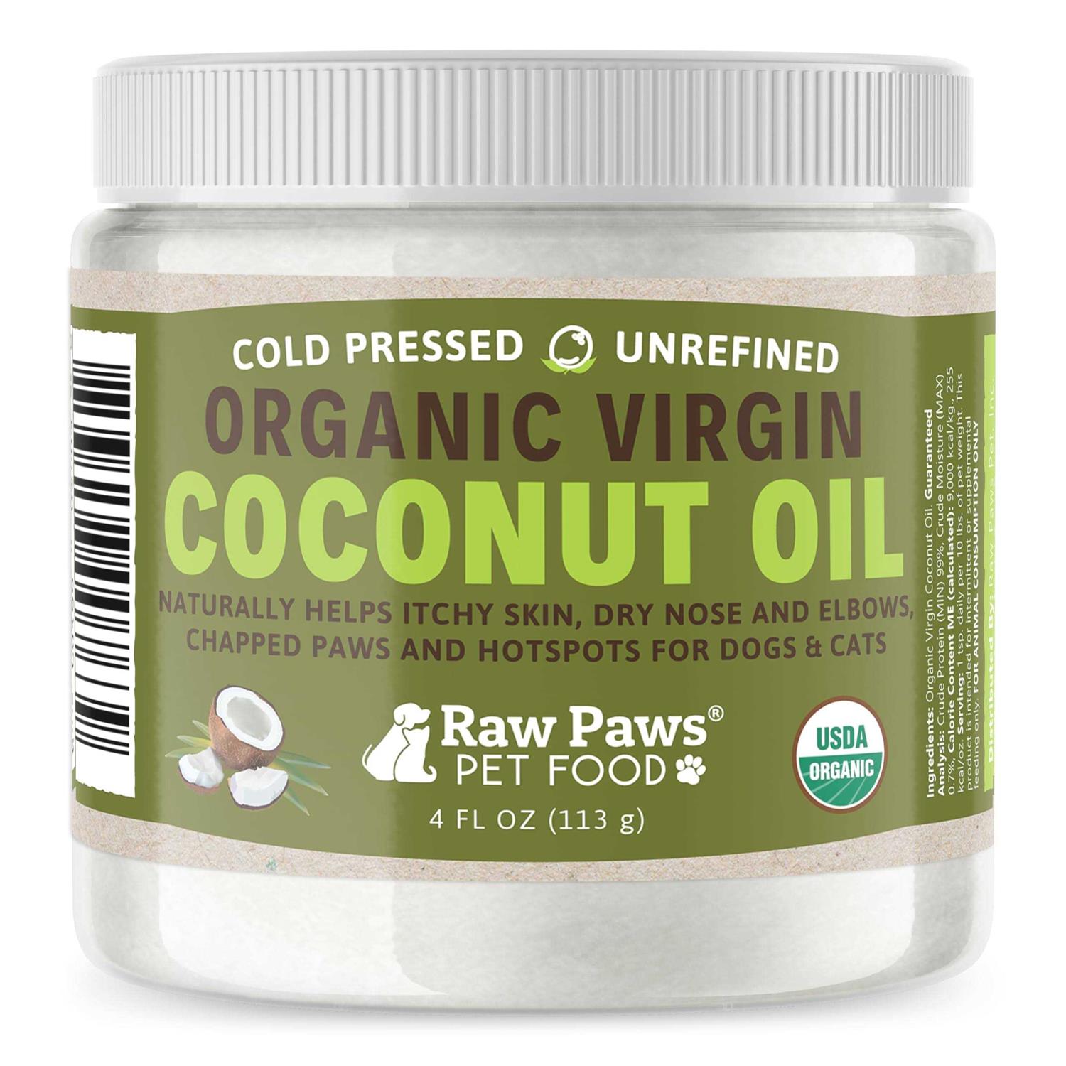 Raw Paws Organic Coconut Oil for Dogs & Cats Treatment for Itchy Skin - Pet Supplies online store