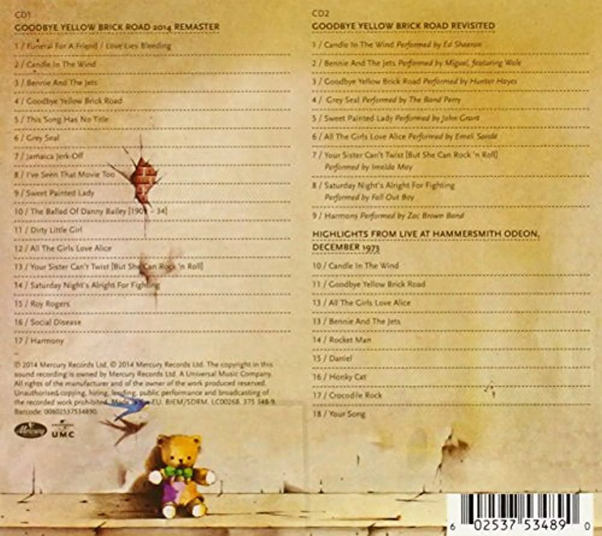 Elton John - Goodbye Yellow Brick Road - Pop Rock - CD