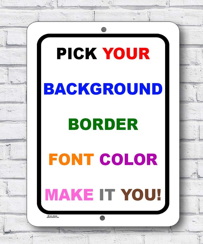 BA IMAGE Personalized Custom Metal Sign Design Your Own Multiple Colors (9x12, Vertical) Pack of 2