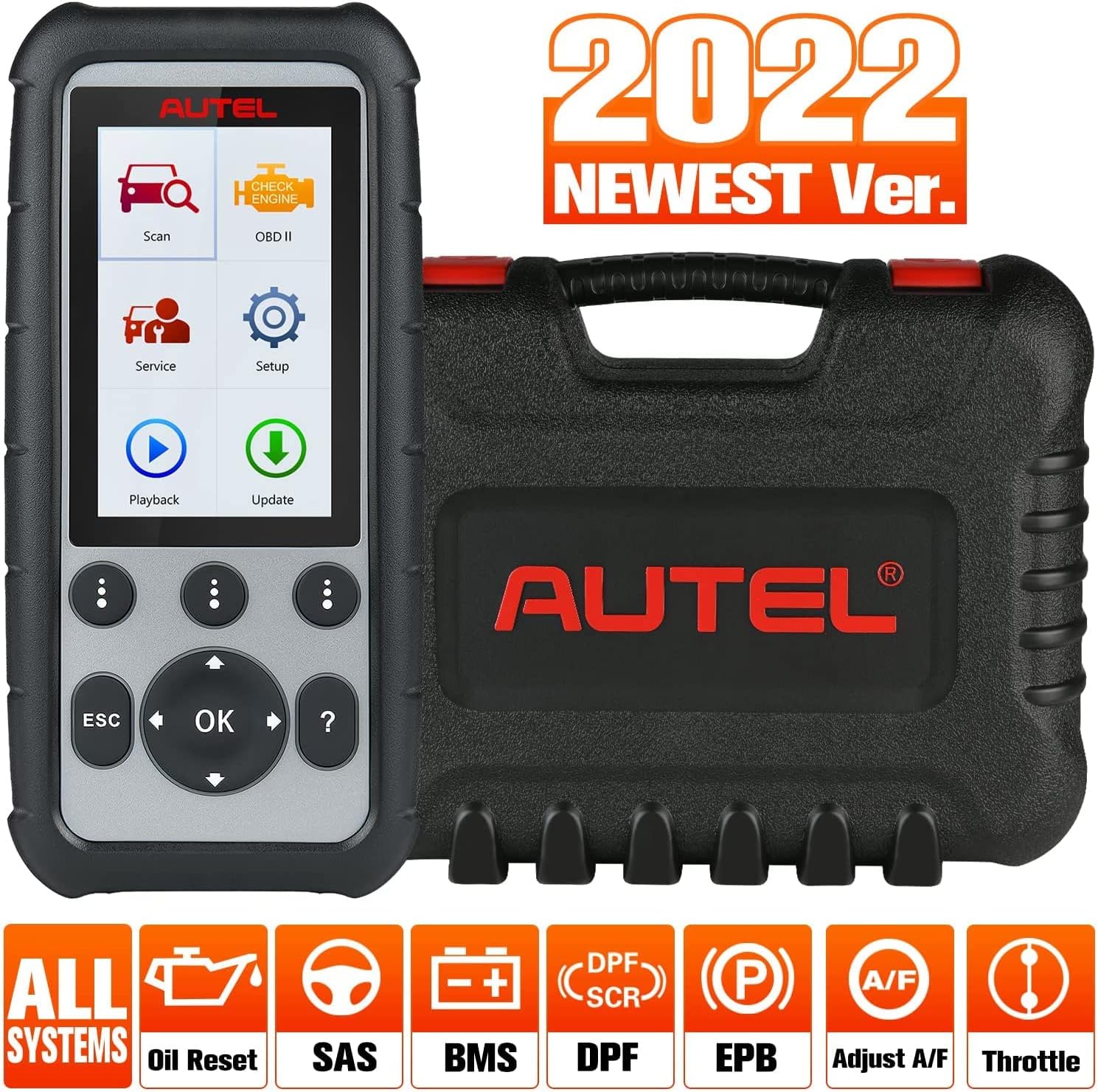 Autel MaxiDiag MD806 Pro Car Diagnostic Tool, 2022 Newest Upgraded Version of Autel MD808, MD806, All Systems Diagnostics, Oil Reset, EPB, SAS, DPF, BMS, Throttle, AutoScan