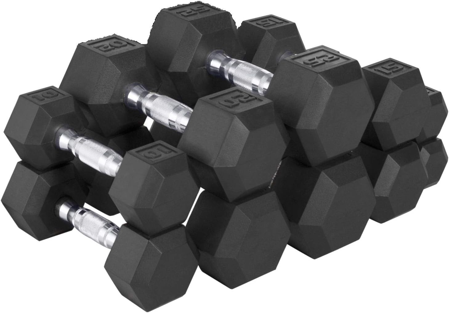 CAP Barbell 150 LB Hex Dumbbell Weight Set, Black, Large