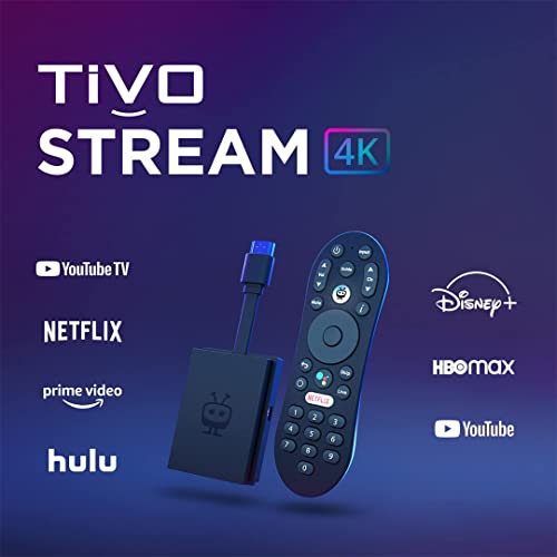 TiVo Stream 4K – Every Streaming App and Live TV on One Screen – 4K UHD, Dolby Vision HDR and Dolby Atmos Sound – Powered by Android TV – Plug-In Smart TV, One size