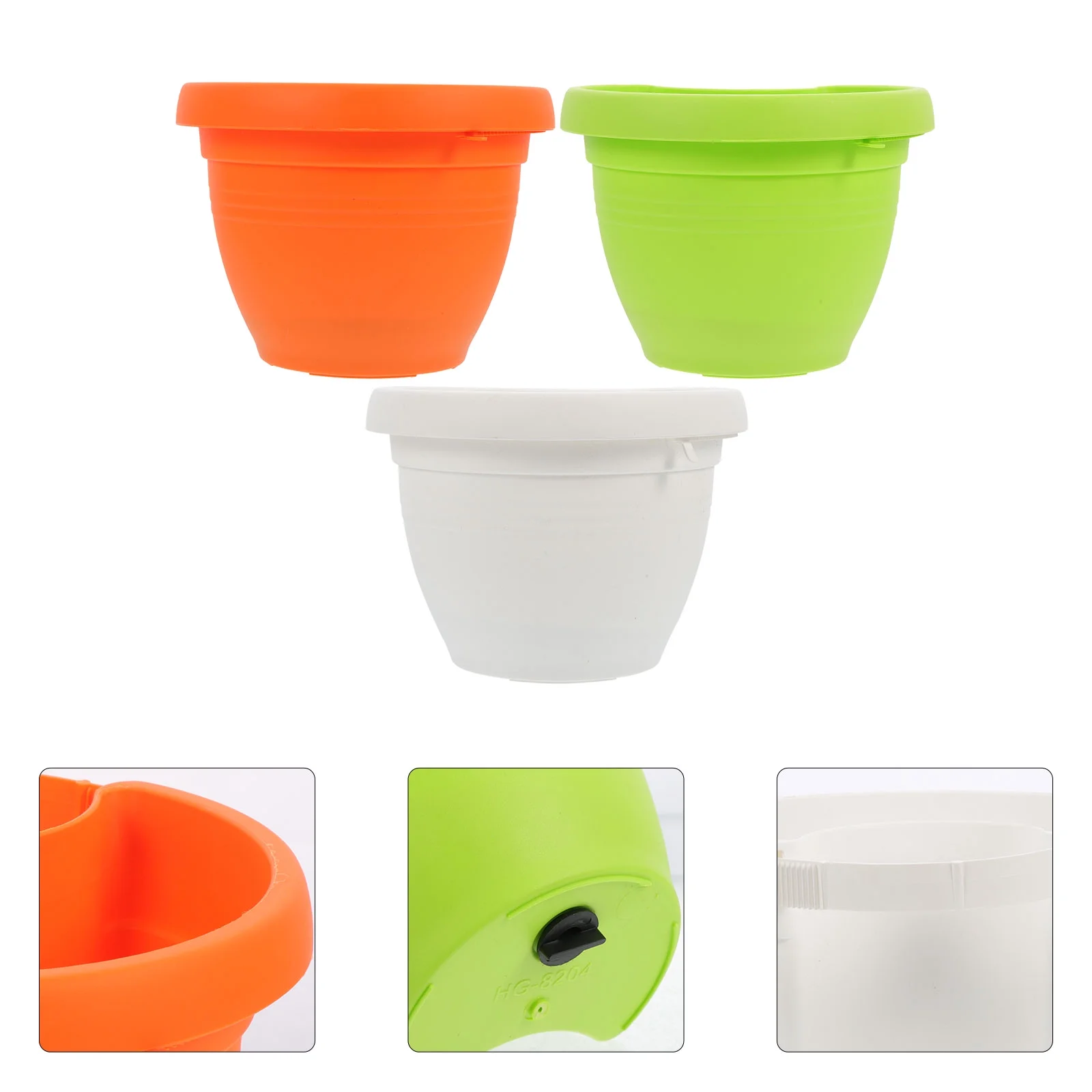 3 Pcs Drain Pipe Pot Flower Pots Hanging Basket Office