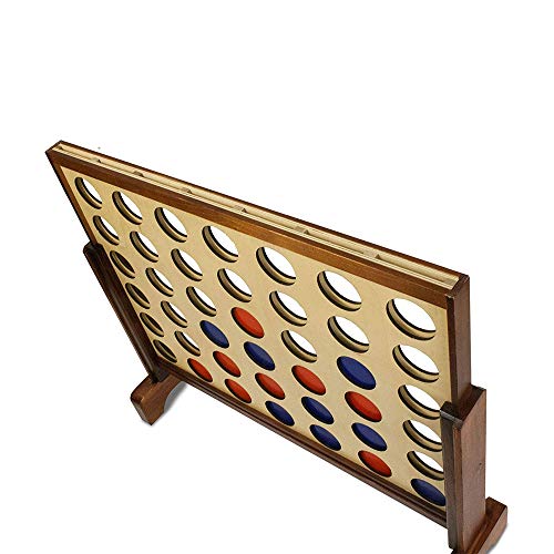 Giant 4 in a Row Game Outdoor and Indoor | Wooden Four in A Row Game Jumbo for Adults and Kids, Yard Games | Family Fun with 42pcs Chips and Durable Carrying Bag.