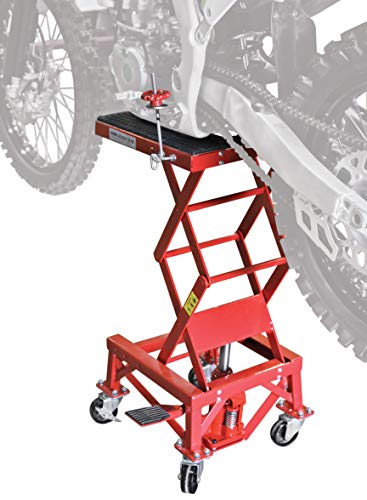 Extreme Max 5001.5083 Ultra-Stabile Hydraulic Motorcycle Lift Table with Foot Pad Lift Function - Raises Bikes from 13.25