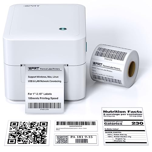 iDPRT Label Maker, Thermal Barcode Printer with No Bound Consumables, Bluetooth & USB Connection, 140pcs/min Speed, Customizable App, Supports Various Sized 1