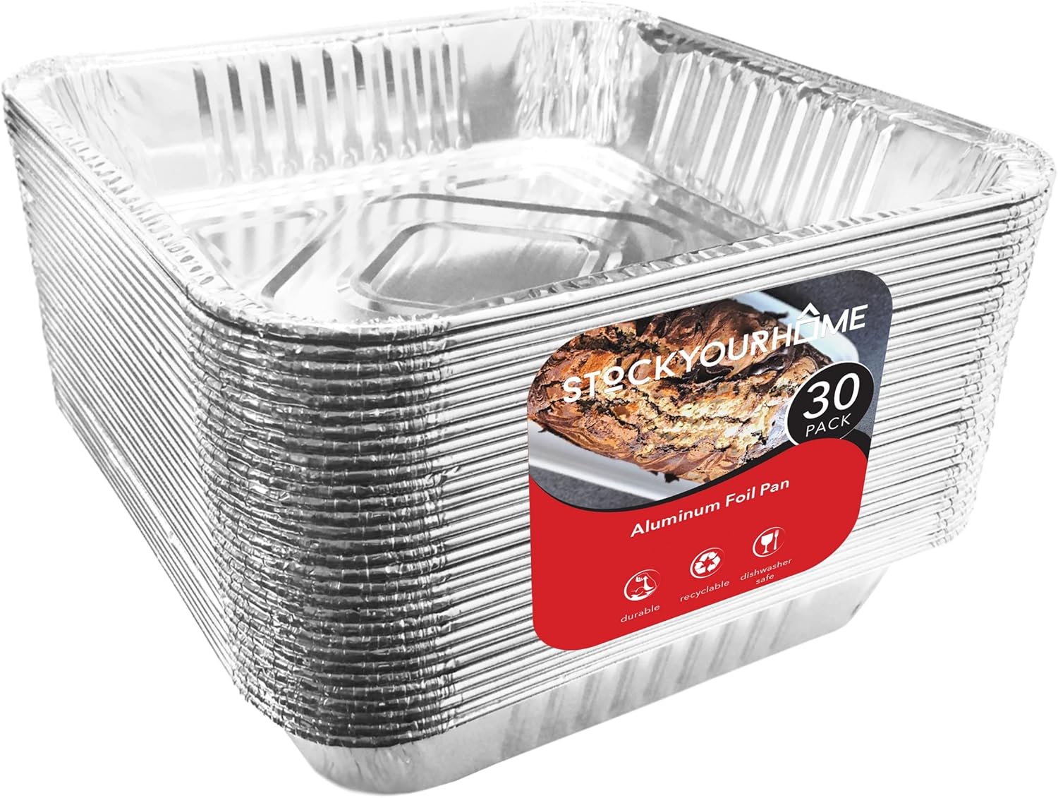 Stock Your Home 9x9 Aluminum Foil Pans - 8.75
