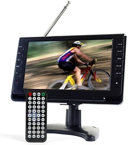 Tyler 9 Portable TV LCD Monitor Rechargeable Battery Powered Wireless Capability HD-TV, USB, SD Card, AC/DC, Remote Control Built in Stand Small for Car Kids Travel