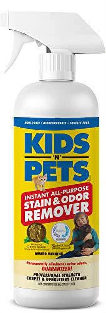 kids 'n' pets instant all-purpose stain & odor remover - 27.05 oz. - (800 ml) | proprietary formula permanently eliminates tough stains & odors - even urine odors | non-toxic & chi