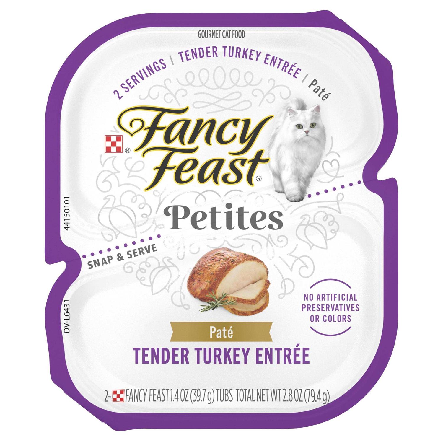 Fancy Feast Petites Pate Tender Turkey Entree Wet Cat Food - Pet Supplies online store