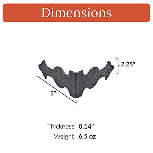 4 Pack 4 inch Metal Corner Protector - Black - Furniture Corner Hardware Corner Bracket Metal Embellishments for Wood Decorative Metal Trim The Sonora Series by Borderland Rustic Hardware