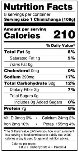 El Monterey Spicy Jalapeno Bean & Cheese Chimichangas, 32 oz, 8 Count (Frozen) - Pack of 3