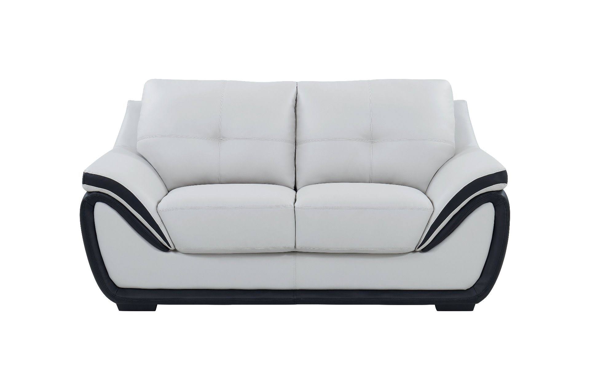 Natalie Light Gray/Black Loveseat from Global Furniture USA