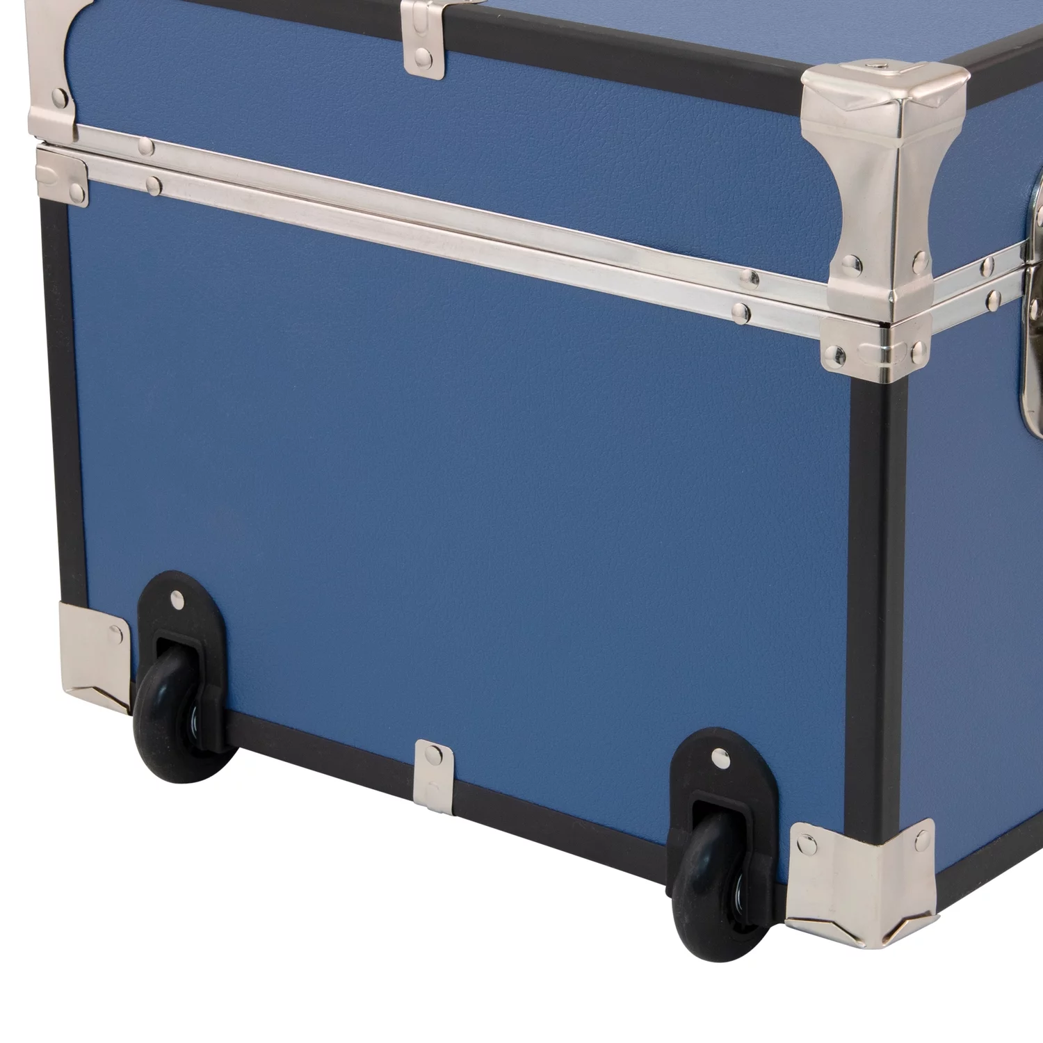 Seward Trunks Adult Wood Trunk with Wheels and Lock in Mist Blue - Radiant Selections