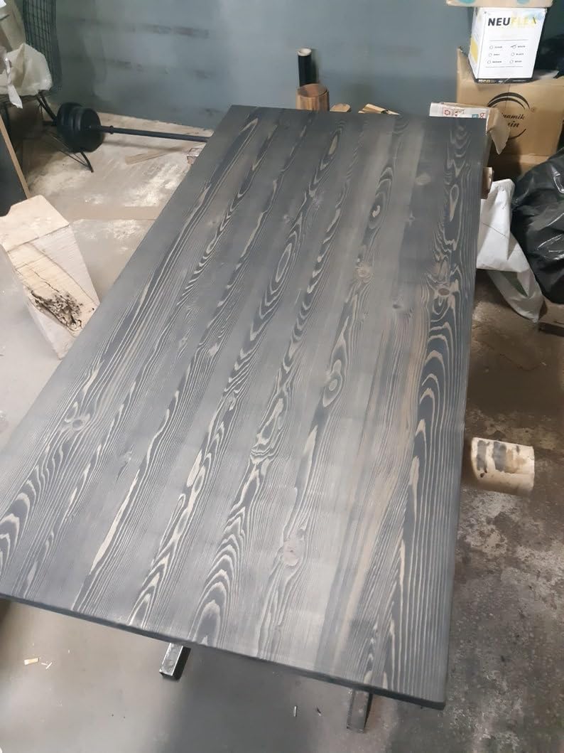 Floating Portable Solid Wood Table - Multipurpose Space Saving Wooden Wall Table - Wall Mounted Kitchen/Balcony Foldable Murphy Desk (Black,Large (Thick))