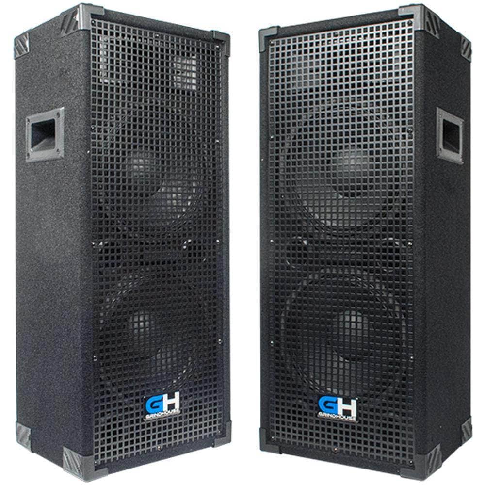 Grindhouse Speakers - GH210L-Pair - Pair of Passive Dual 10 inch 2-Way Pa/dj Loudspeaker Cabinets - 1050 Watt Each Full Range Pa