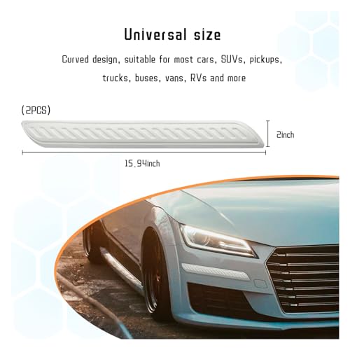 2 PCS Car Bumper Anti-Scratch Strips, Front and Rear Corner Bumper Guard Protector, Auto Rubber Bumper Anti Collision Decorative Trim, Universal for Most Cars, SUVs, Trucks (Long, Black)