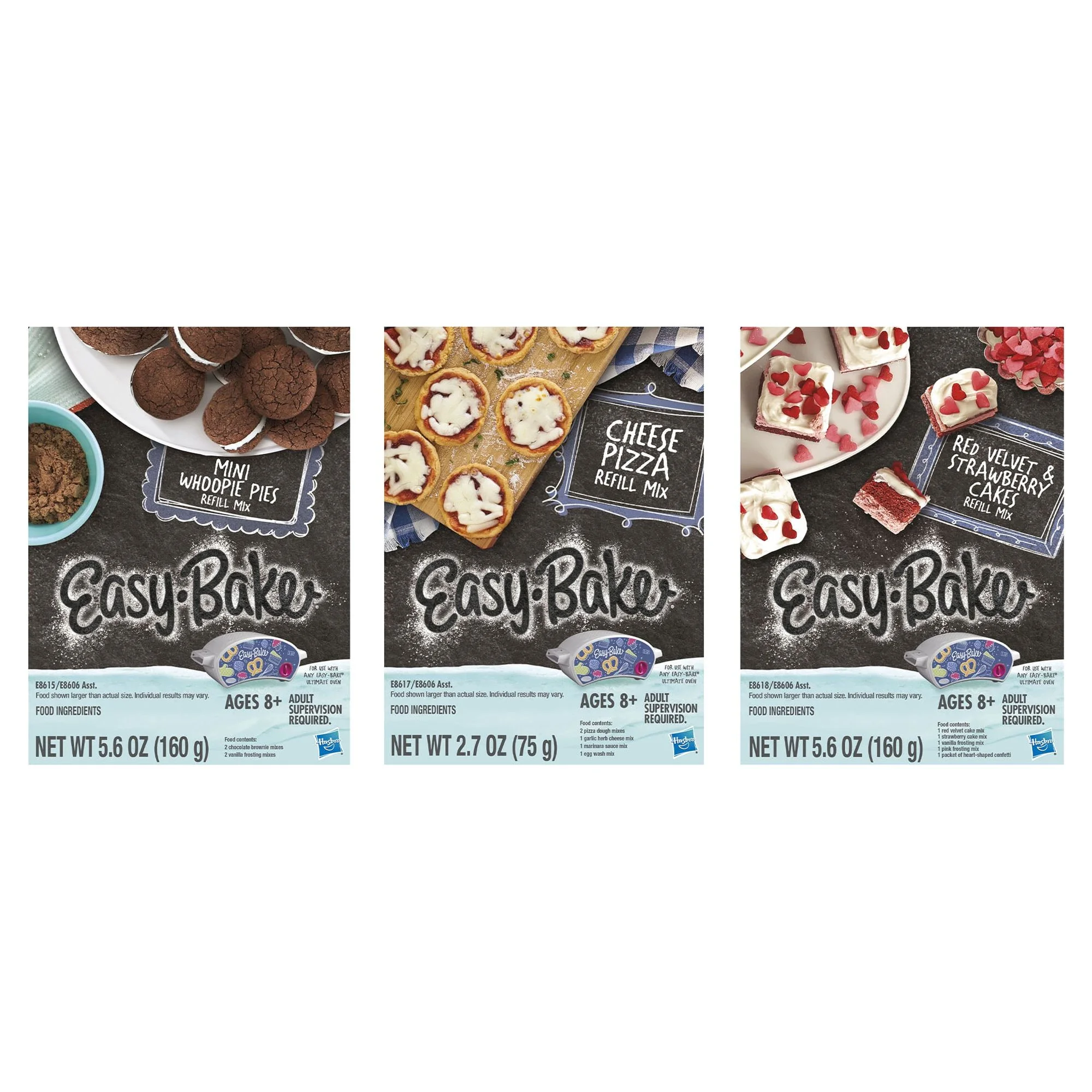 Easy-Bake Ultimate Oven Mix 3-Pack: Pizza, Whoopie Pies, Red Velvet & Strawberry Cake, Walmart Exclusive