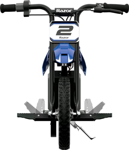 Razor MX125 Dirt Rocket Electric-Powered Bike with Authentic Motocross Geometry, Rear-Wheel Drive,100-watt, high-Torque, Chain-Driven Motor, for Kids 7+, Blue