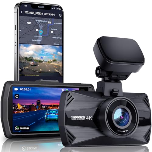 Dual Dash Cam 5G WiFi GPS, Real 4K+HDR 1080P Dash Cam Front and Rear, 3.3