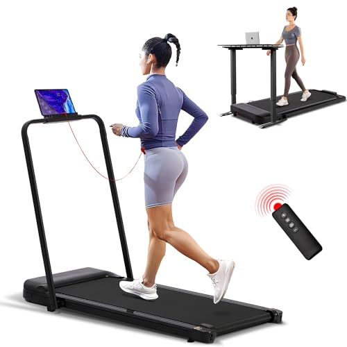 MAGIC UNION Walking Pad Treadmill Under Desk, 3 in 1 Portable Mini Treadmill for Home and Office, 265 lb Capacity 2.5HP Walking Jogging Machine with Remote Control, LED Display