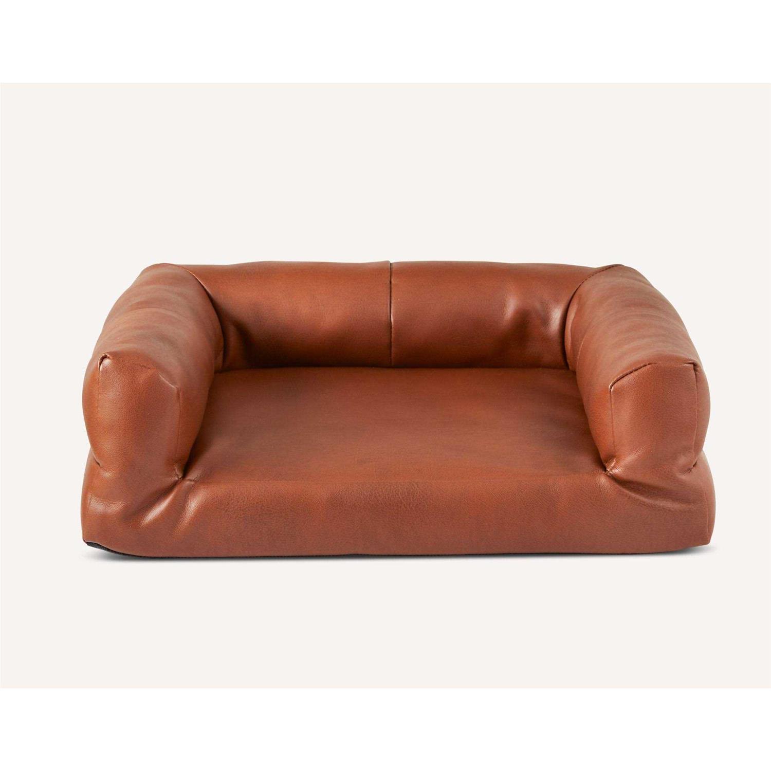 Nate & Jeremiah Faux Leather Brown Couch - Pet Supplies online store