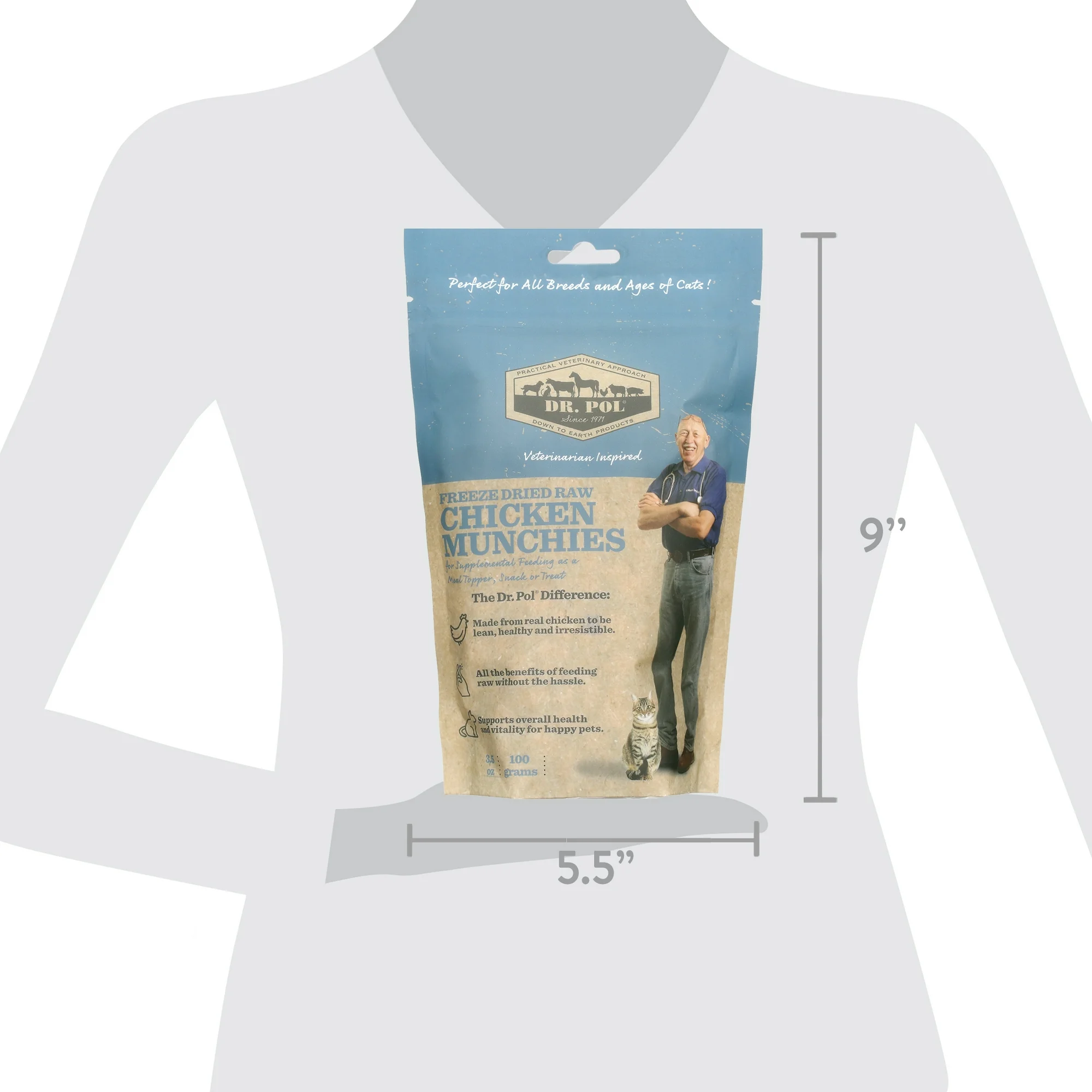 Dr. Pol Freeze Dried Munchies Chicken Cat Treat and Meal Topper