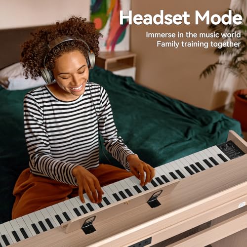 ZHRUNS Digital Piano 88 Key Weighted Keyboard,Full Size Semi Weighted Electronic Keyboard Piano,Electric Piano Keyboard with Sustain Pedal, Portable Piano Keyboard for Beginners Adults,White