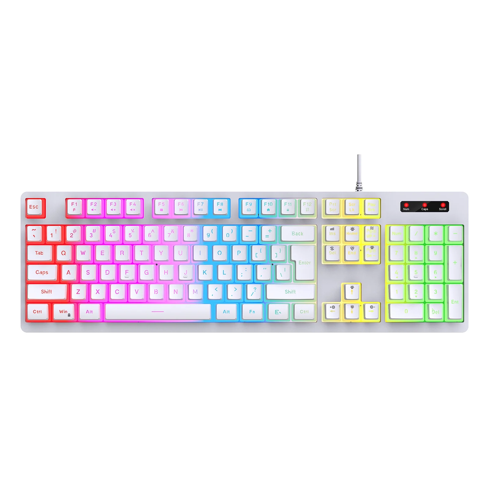 Walmeck  L200 RGB Keyboard 104- Wired Gaming Keyboard Backlit  Keyboard Mechanical Keyboard RGB Backlit Gaming Keyboard USB Wired   with ABS Pudding Keycaps for PC-connected TV And Compatible with W