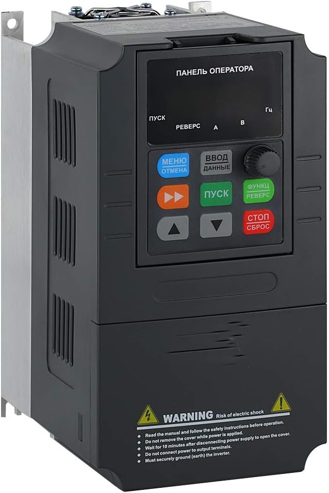 ATO 5 hp 3.7 kW 17A VFD, Single Phase 220V to 3 Phase Variable Frequency Drive Motor Control Inverter