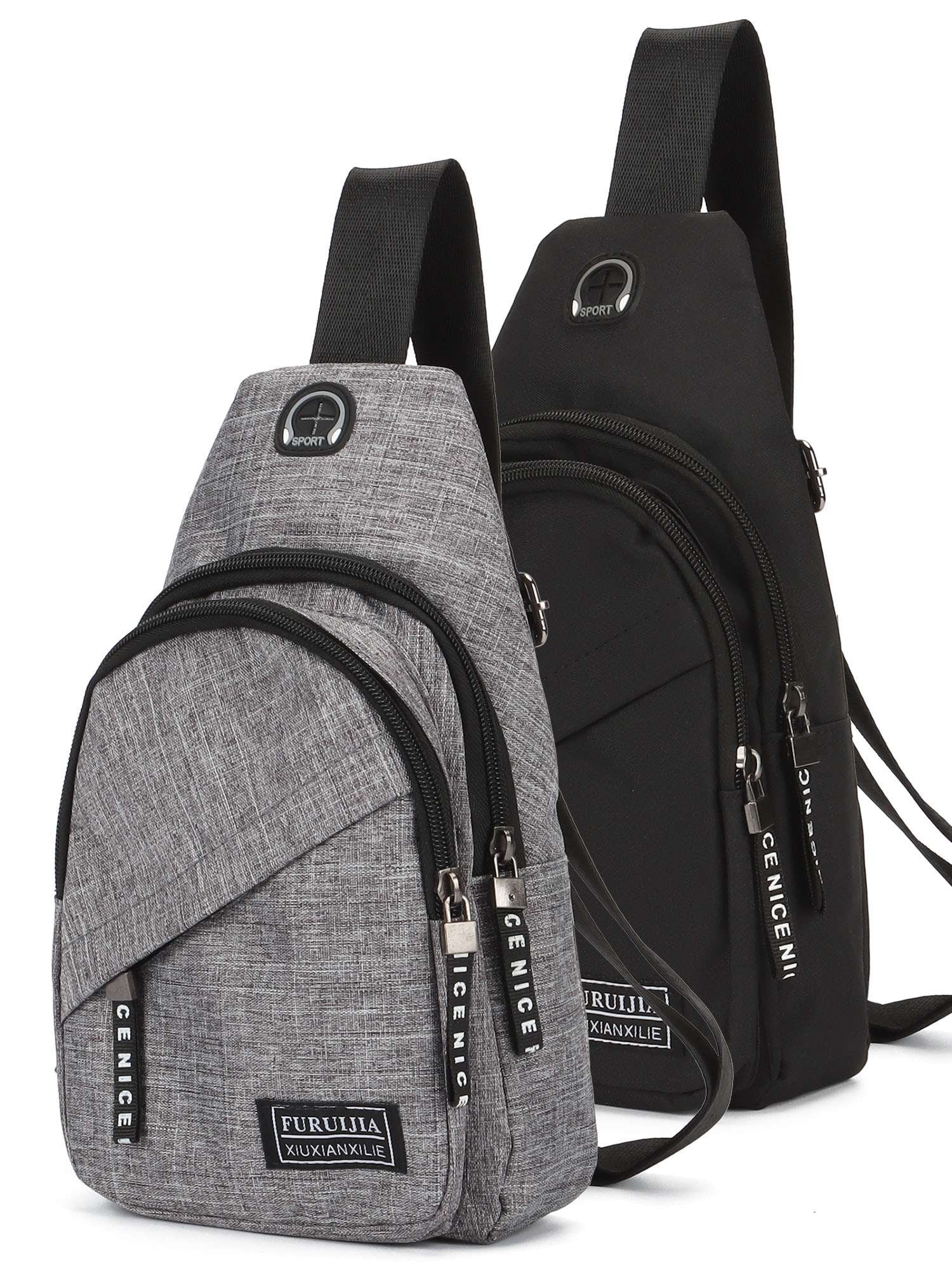 Gustave Oxford Sling Bag Crossbody Backpack for Men Women Small Casual Chest Bags Travel Hiking Daypack with Adjustable Shoulder Strap 