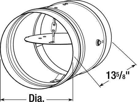 Dayton 2TFZ9 165 Deg F Fire DAMPER, 13-5/8 in. D