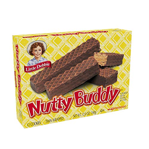 Little Debbie Nutty Buddy Chocolate Fudge & Peanut Butter Wafer Bars, 2 Bars per Package - 2.1, Oz 50.4 Ounce (Pack of 24)