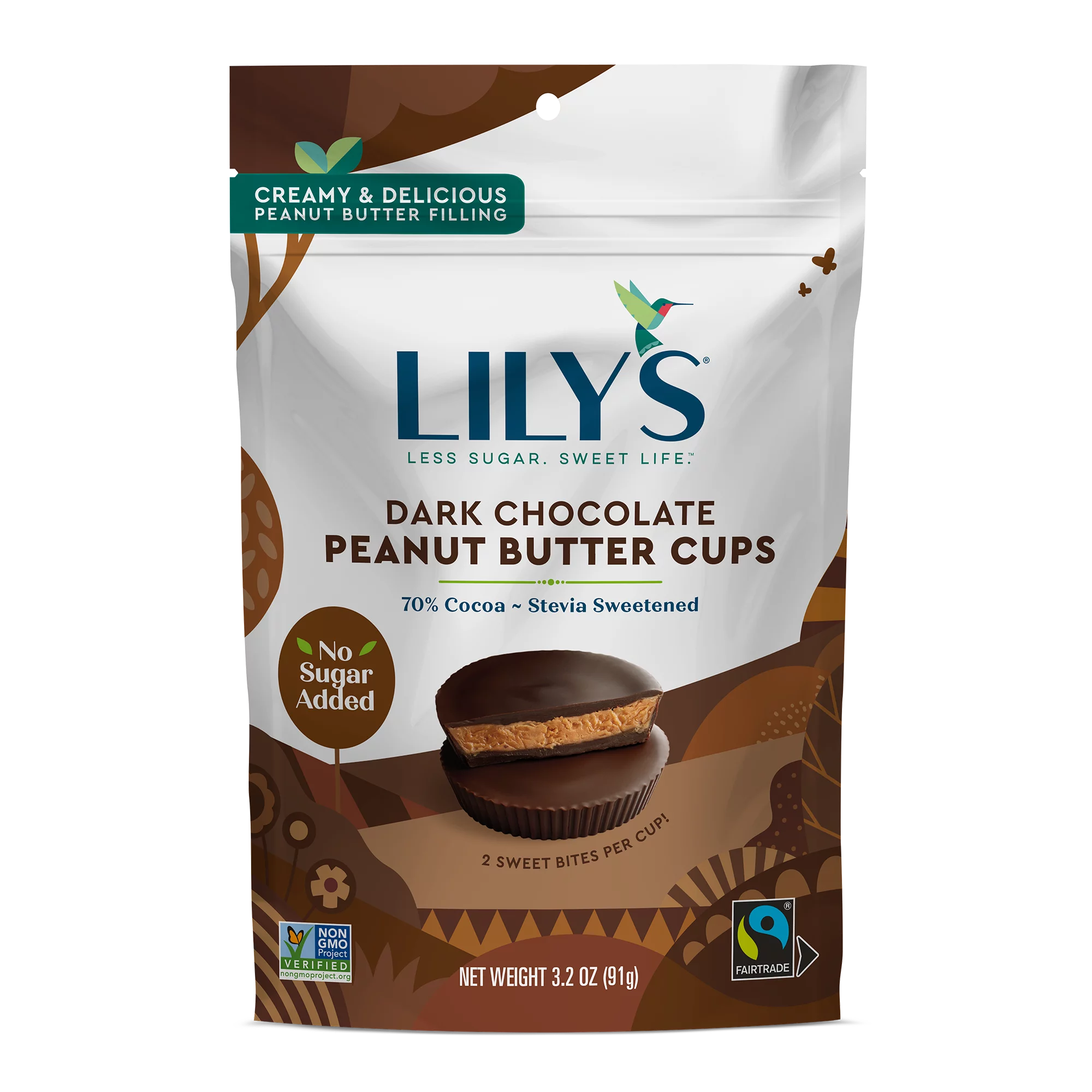 Lily's Sweets Peanut Butter Cup Dark Chocolate, 3.2 oz - Curated Treasures Market
