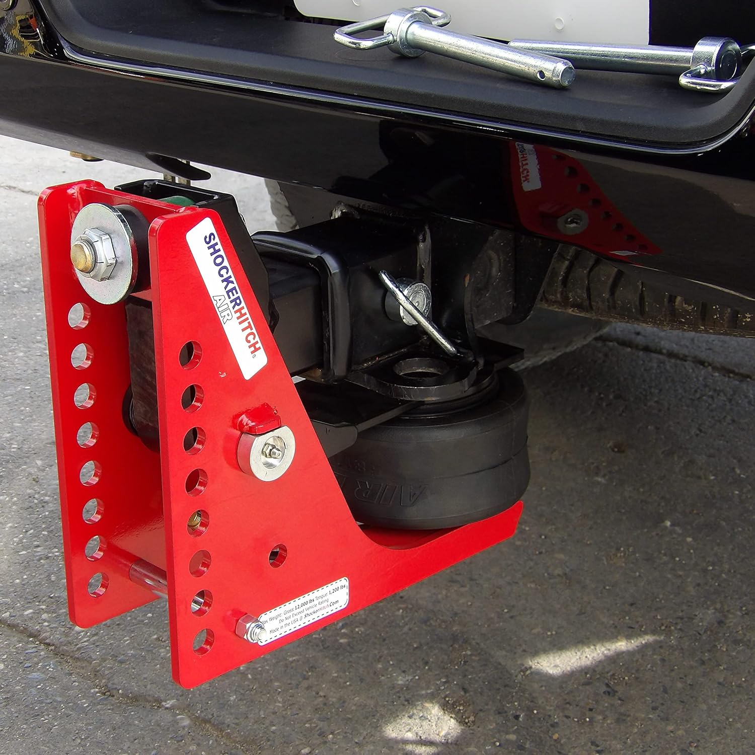 Shocker Air Hitch with Sway Control Combo Ball Mount, Fits 2