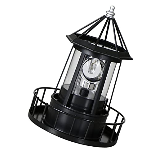 Lighthouse Decor Lighthouse Lamp Outdoor Landscape Lamp Revolving Garden Light LED Revolving Lamp Decorative LED Solar Lamp Lighthouse Garden Light Decor Replacement Solar Light Parts