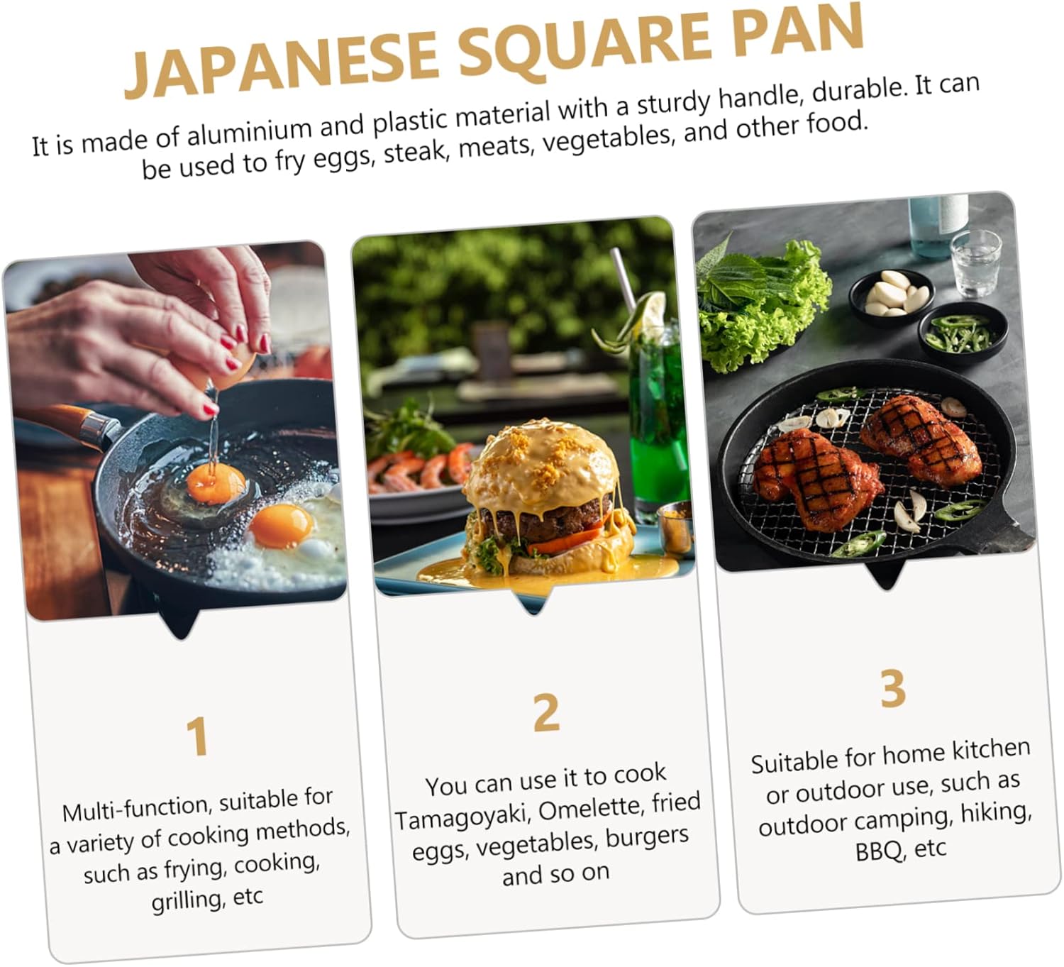 Tamagoyaki Square Griddle Pancake Griddle Pan Metal Egg Omelette Pan Nonstick Japanese Frying Pot Dosa Pot Flat Skillet Outdoor Frying Pan Aluminum Bakeware Steak Plastic