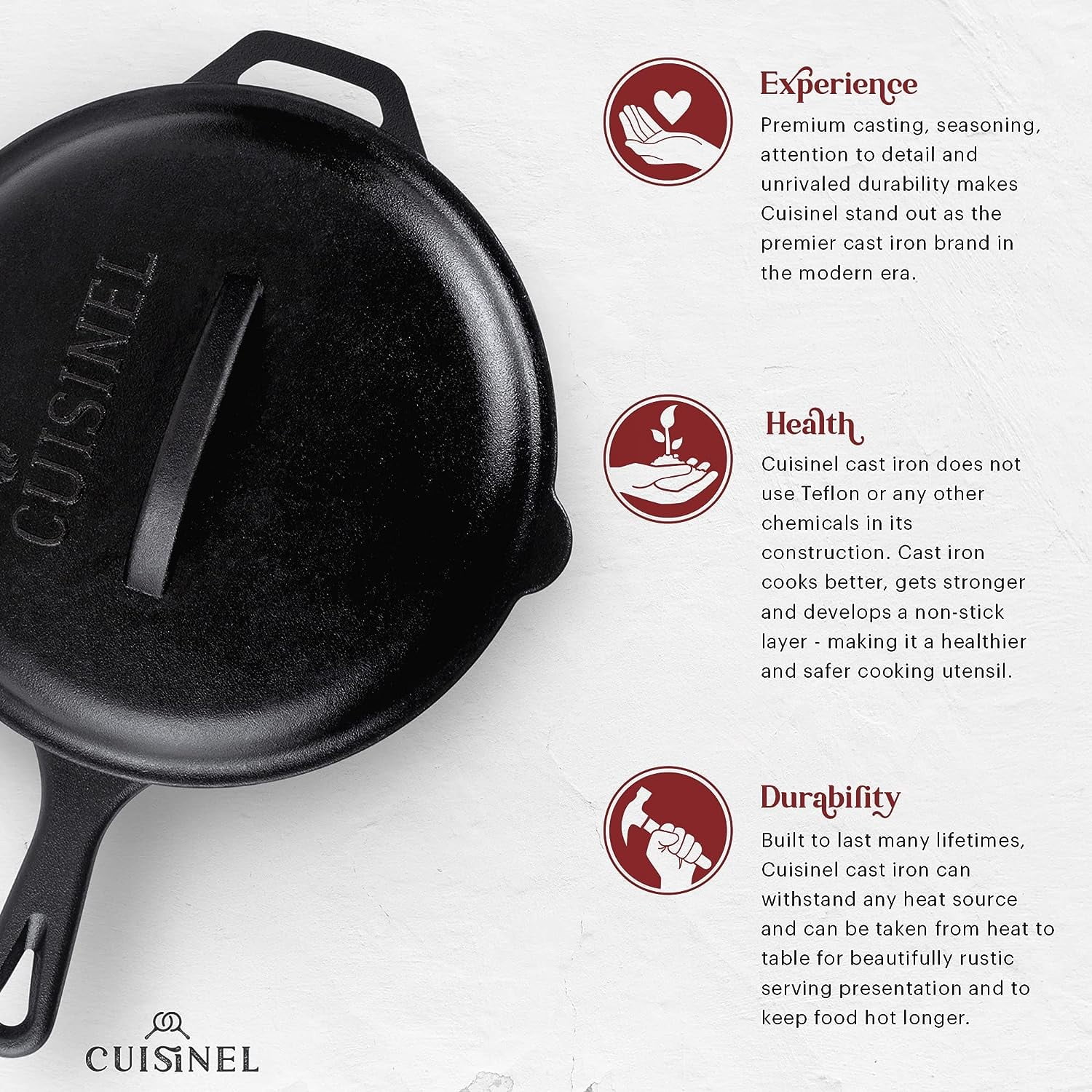 Cast Iron Skillet Set with Lids - 8