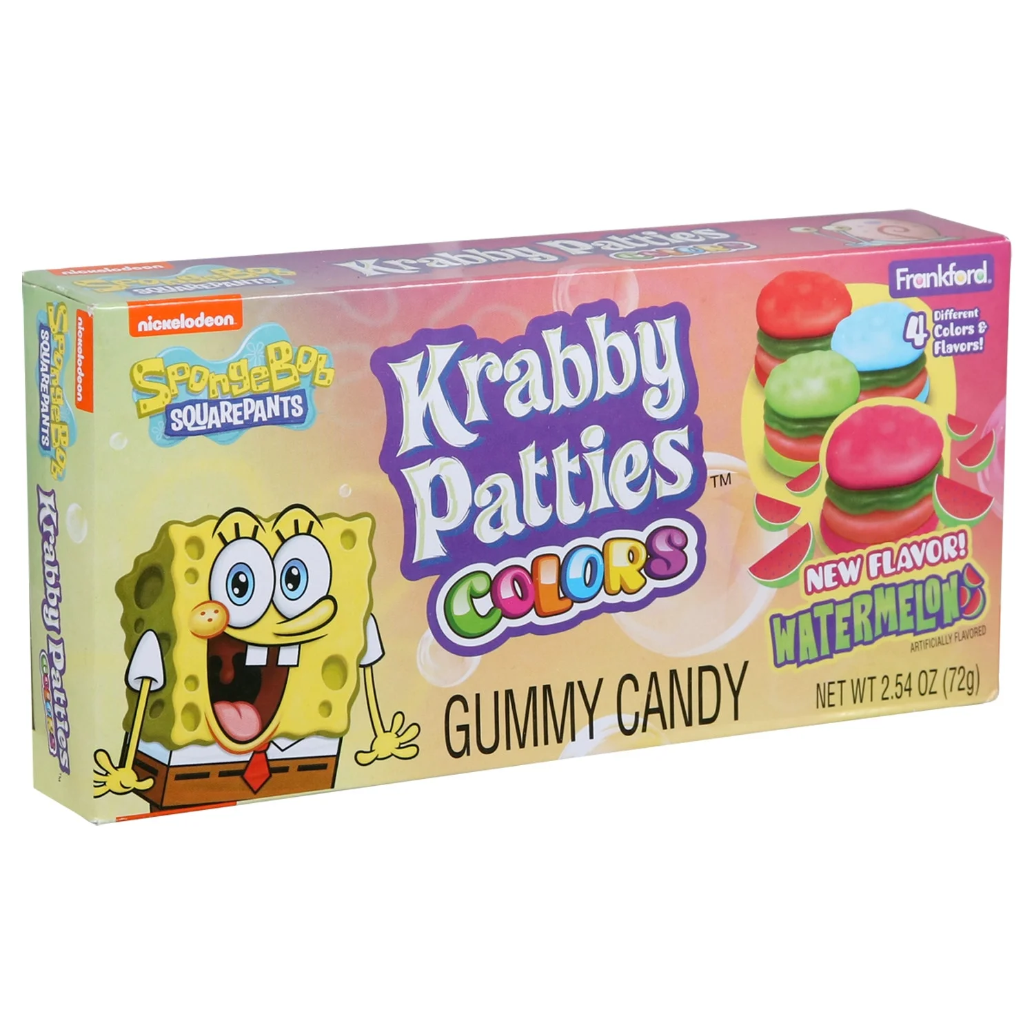 Spongebob Squarepants Krabby Patties Watermelon Gummy Candies, 2.54 oz. (2 PACK)