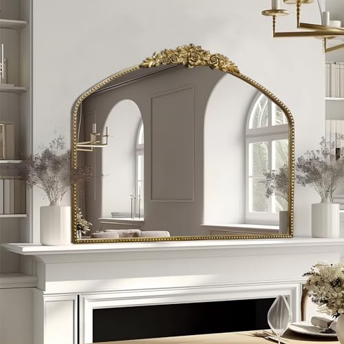 Antique Gold Arch Wall Mirror, 48