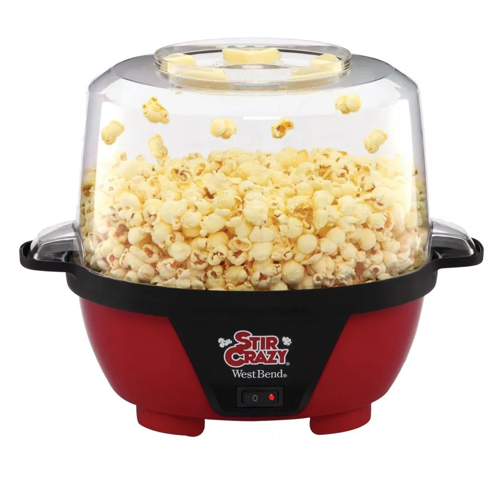 Stir Crazy Popcorn Machine, Red, 6qt
