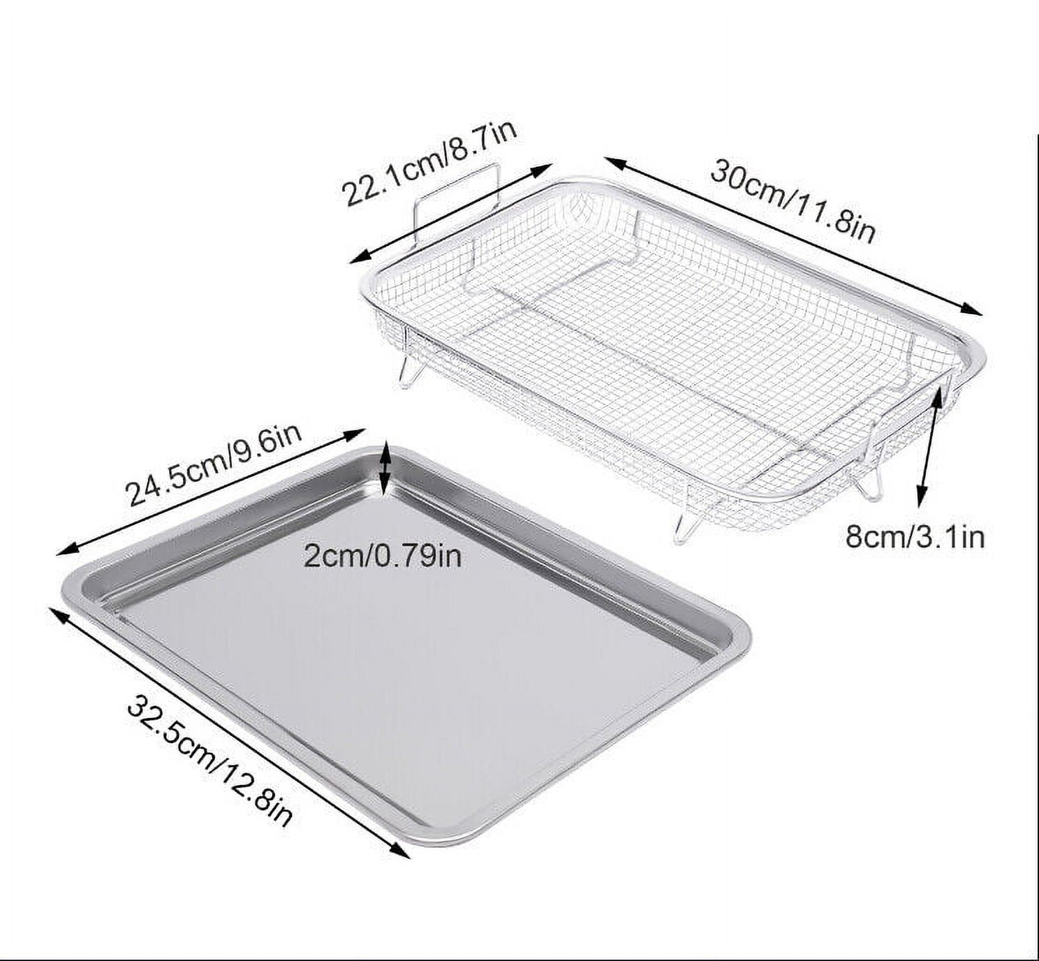 Air Fryer Basket for Oven Stainless Steel Crisper Tray & Basket 2 Piece Set