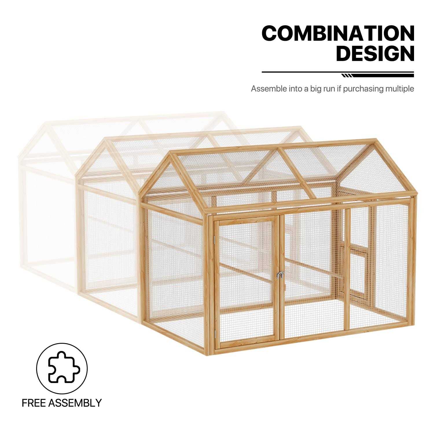 MoNiBloom Outdoor Chicken Coop Large Hen House Poultry Cage with Roosting Rods - Pet Supplies online store