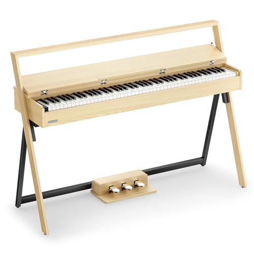 Donner OURA R300 88 Key Weighted Keyboard Piano for Advanced, Home Digital Piano with 88 Keys Graded Hammer Standard Keyborad, Bluetooth, LOCAL OFF, 2*15W, Half-pedal, 256 Polyphony, Walnut Wood Color
