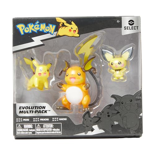 Pok&eacute;mon Select Evolution 3 Pack - Features 2-Inch Pichu and Pikachu and 3-Inch Raichu Battle Figures