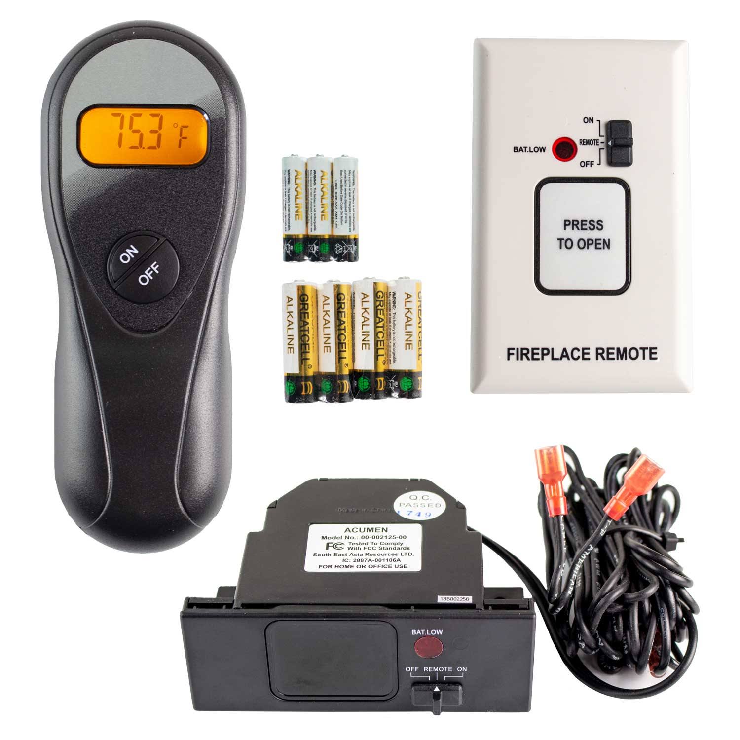 Acumen On/Off Fireplace Remote Control with 9-foot Wires RCK-IW