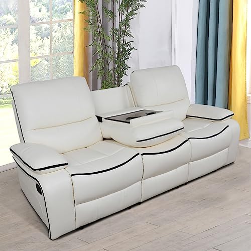 Reclining Sofa Set, Faux Leather Recliner Sofa Recliner Couch Double Recliner Loveseat Recliner Chair, Sofa for Living Room/Home Theater Seating/Office (3PCS Sofa+Loveseat+ Chair)