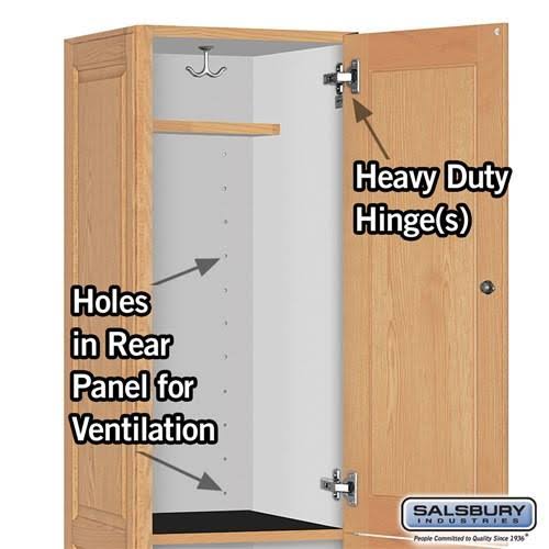 Salsbury Industries 12168MED 1 Wide Solid Oak Executive Wood Locker Double Tier - Medium Oak