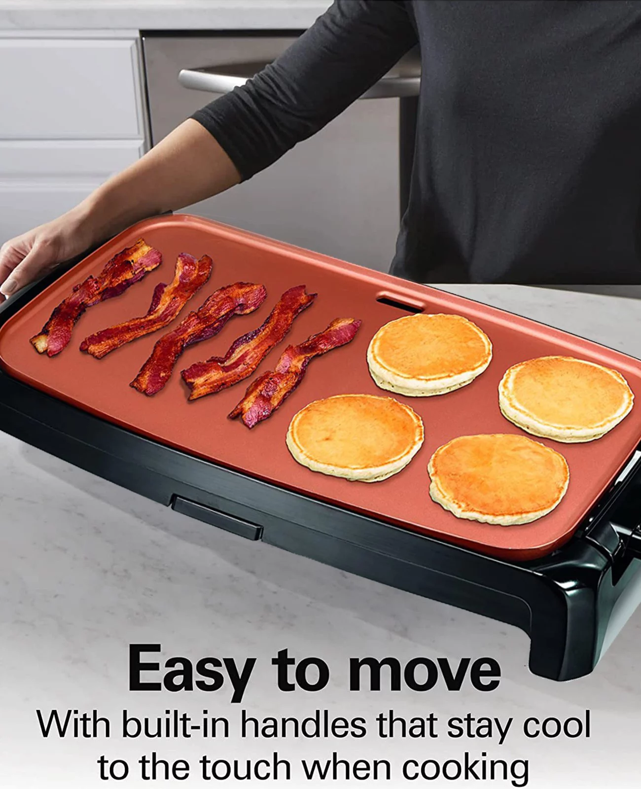 Nonstick Ceramic Electric Griddle - 200 Square Inch Cooking Surface