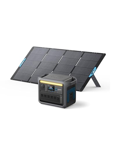 Anker SOLIX C1000 Portable Power Station with 400W Solar Panel, 1800W Solar Generator, 1056wh LFP (LiFePO4) Battery, 6 AC Outlets, Up to 2400W for Home, Power Outages, and Outdoor Camping